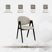 Savor Dining Chair in Leather/Polyester with Curved and Open-Back Design - Elax Furniture
