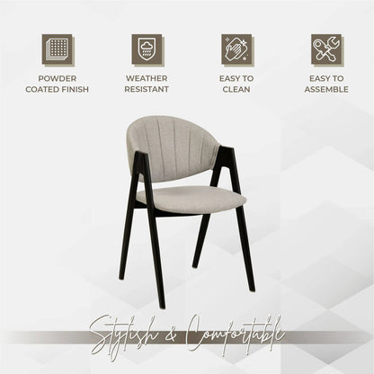 Savor Dining Chair in Leather/Polyester with Curved and Open-Back Design - Elax Furniture