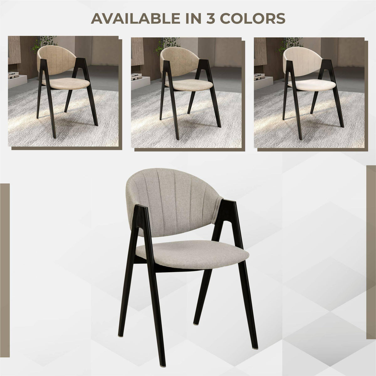 Savor Dining Chair in Leather/Polyester with Curved and Open-Back Design - Elax Furniture