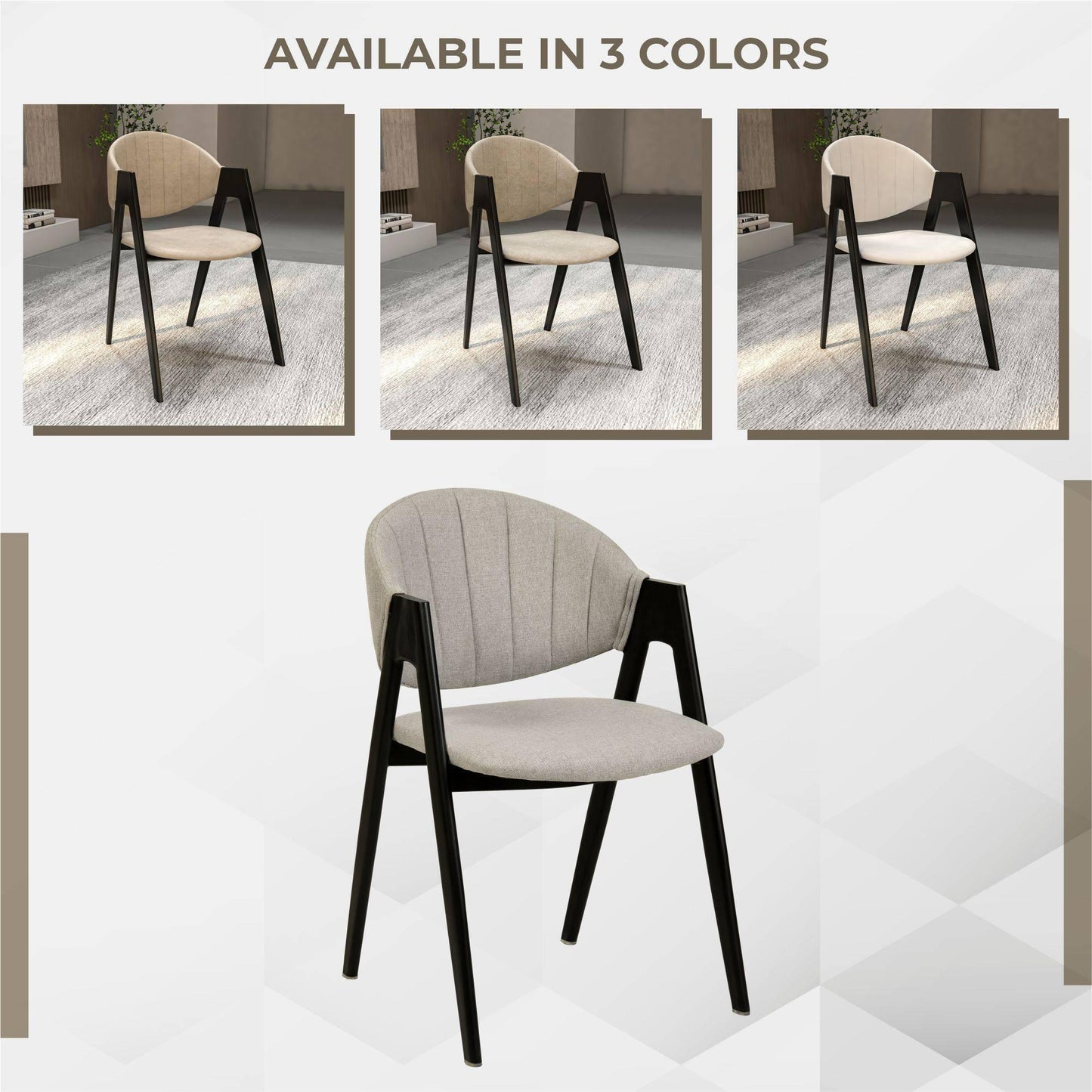 Savor Dining Chair in Leather/Polyester with Curved and Open-Back Design - Elax Furniture