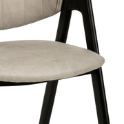 Savor Dining Chair in Leather/Polyester with Curved and Open-Back Design - Elax Furniture