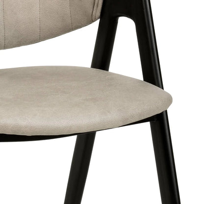 Savor Dining Chair in Leather/Polyester with Curved and Open-Back Design - Elax Furniture