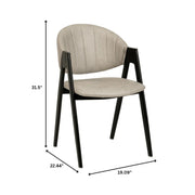 Savor Dining Chair in Leather/Polyester with Curved and Open-Back Design - Elax Furniture