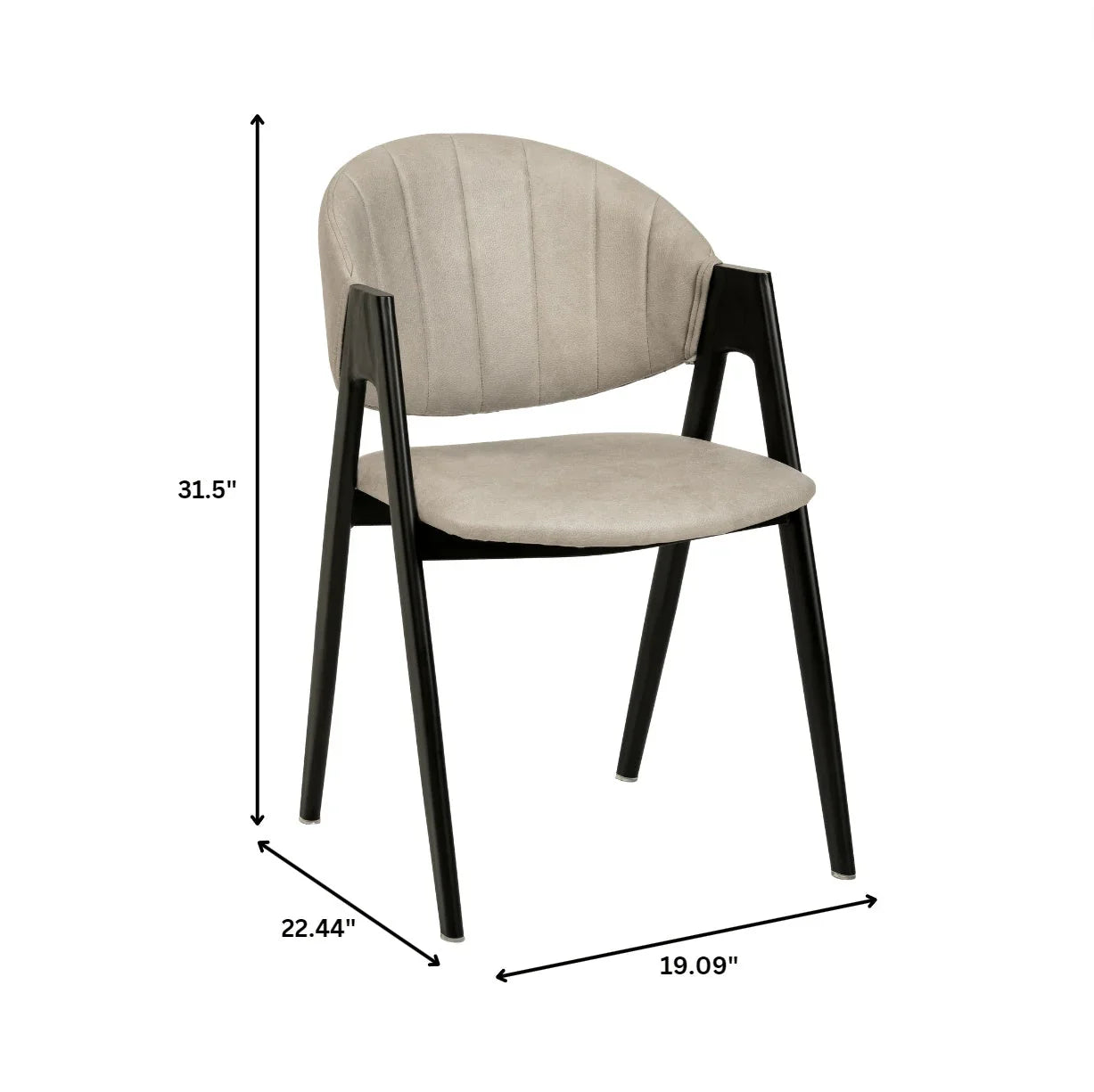 Savor Dining Chair in Leather/Polyester with Curved and Open-Back Design - Elax Furniture