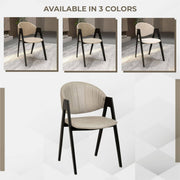 Savor Dining Chair in Leather/Polyester with Curved and Open-Back Design - Elax Furniture