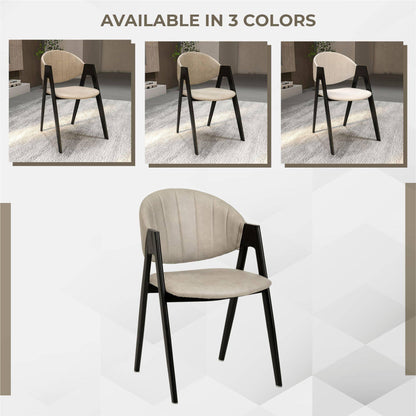 Savor Dining Chair in Leather/Polyester with Curved and Open-Back Design - Elax Furniture
