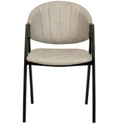 Savor Dining Chair in Leather/Polyester with Curved and Open-Back Design - Elax Furniture