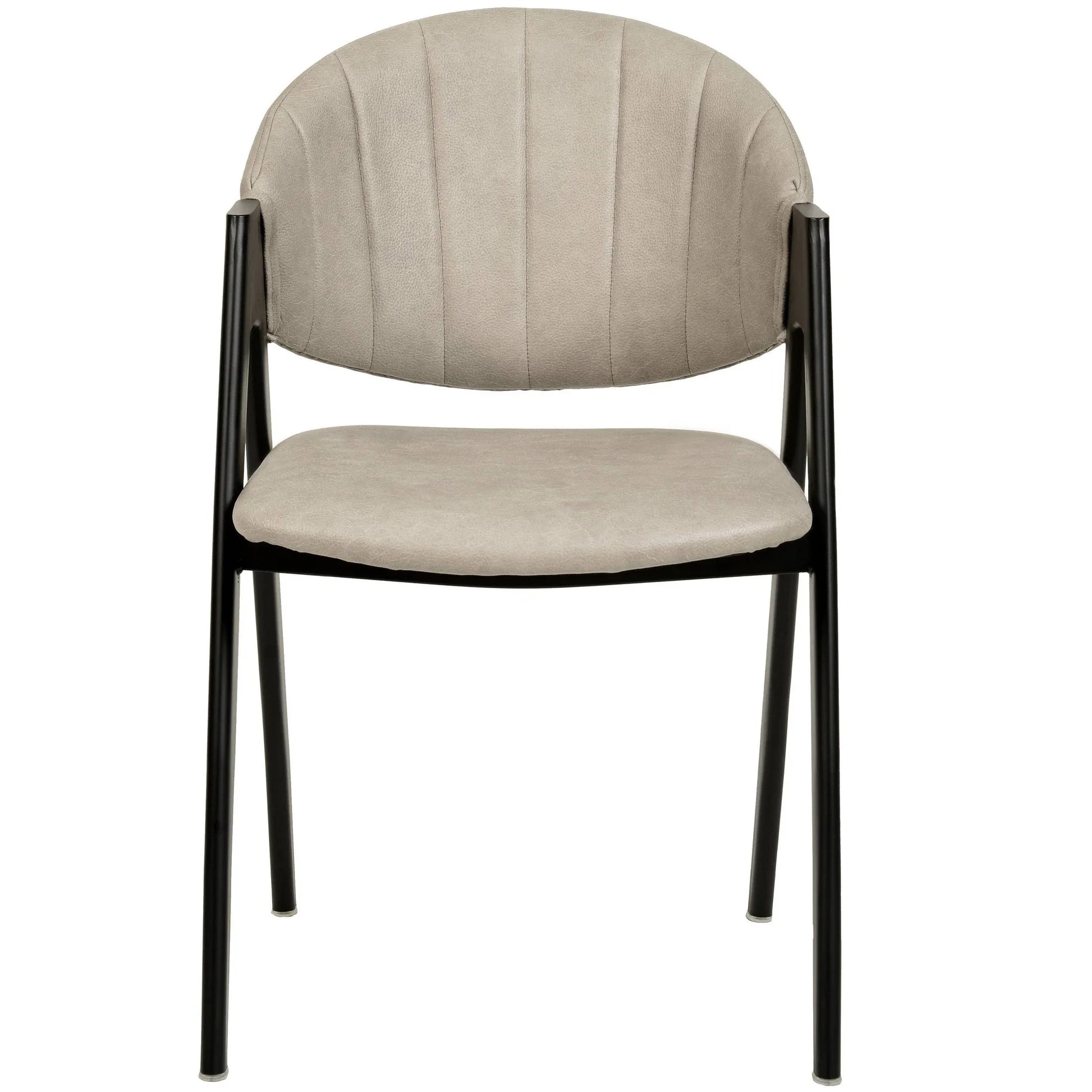 Savor Dining Chair in Leather/Polyester with Curved and Open-Back Design - Elax Furniture