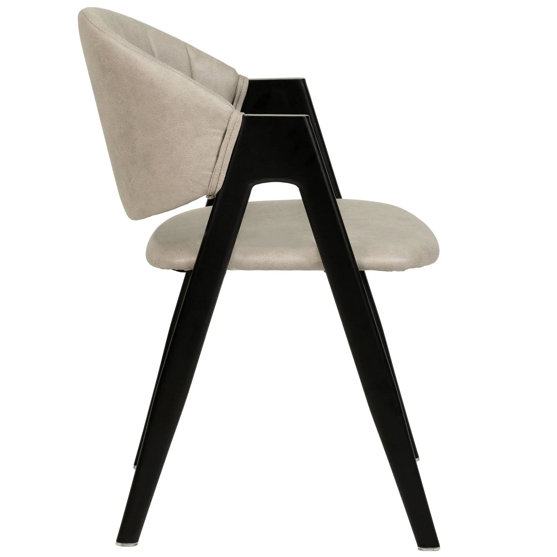Savor Dining Chair in Leather/Polyester with Curved and Open-Back Design - Elax Furniture