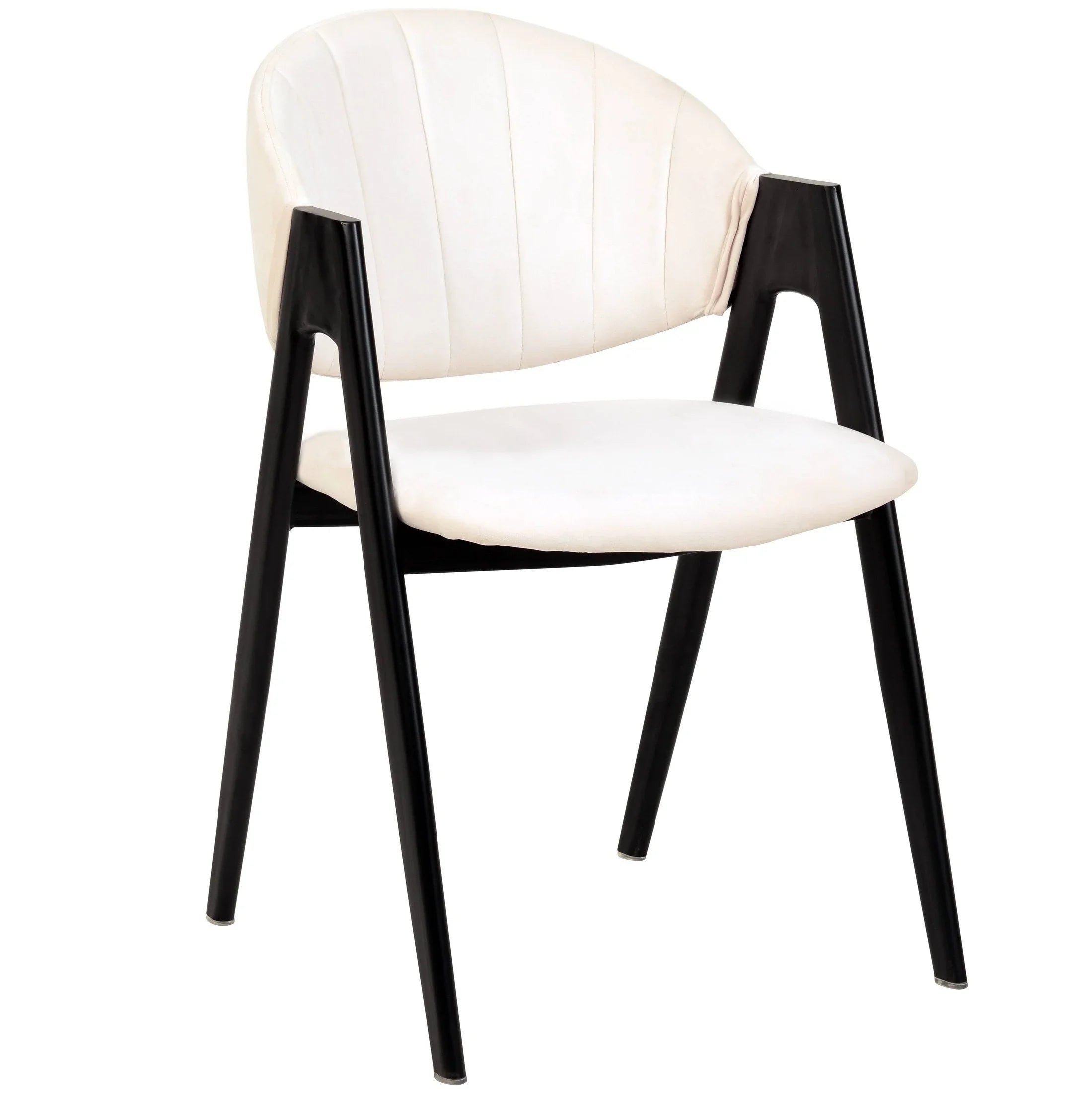 Savor Dining Chair in Leather/Polyester with Curved and Open-Back Design - Elax Furniture