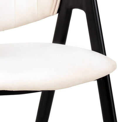 Savor Dining Chair in Leather/Polyester with Curved and Open-Back Design - Elax Furniture