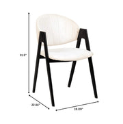 Savor Dining Chair in Leather/Polyester with Curved and Open-Back Design - Elax Furniture