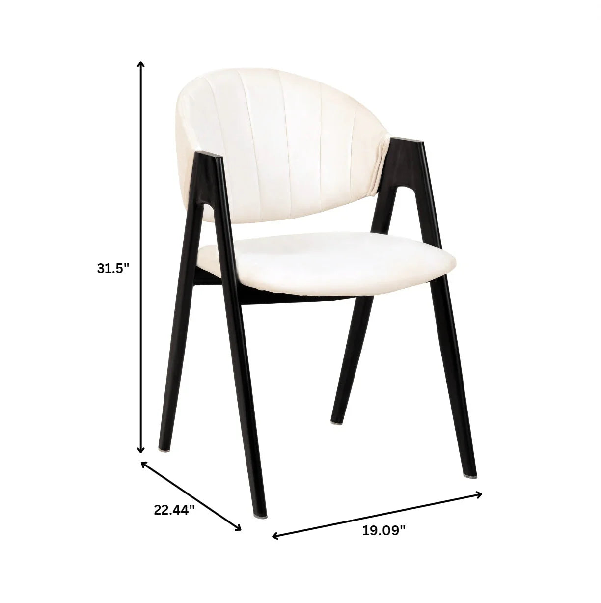 Savor Dining Chair in Leather/Polyester with Curved and Open-Back Design - Elax Furniture