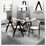 Savor Dining Chair in Leather/Polyester with Curved and Open-Back Design - Elax Furniture