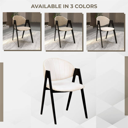 Savor Dining Chair in Leather/Polyester with Curved and Open-Back Design - Elax Furniture