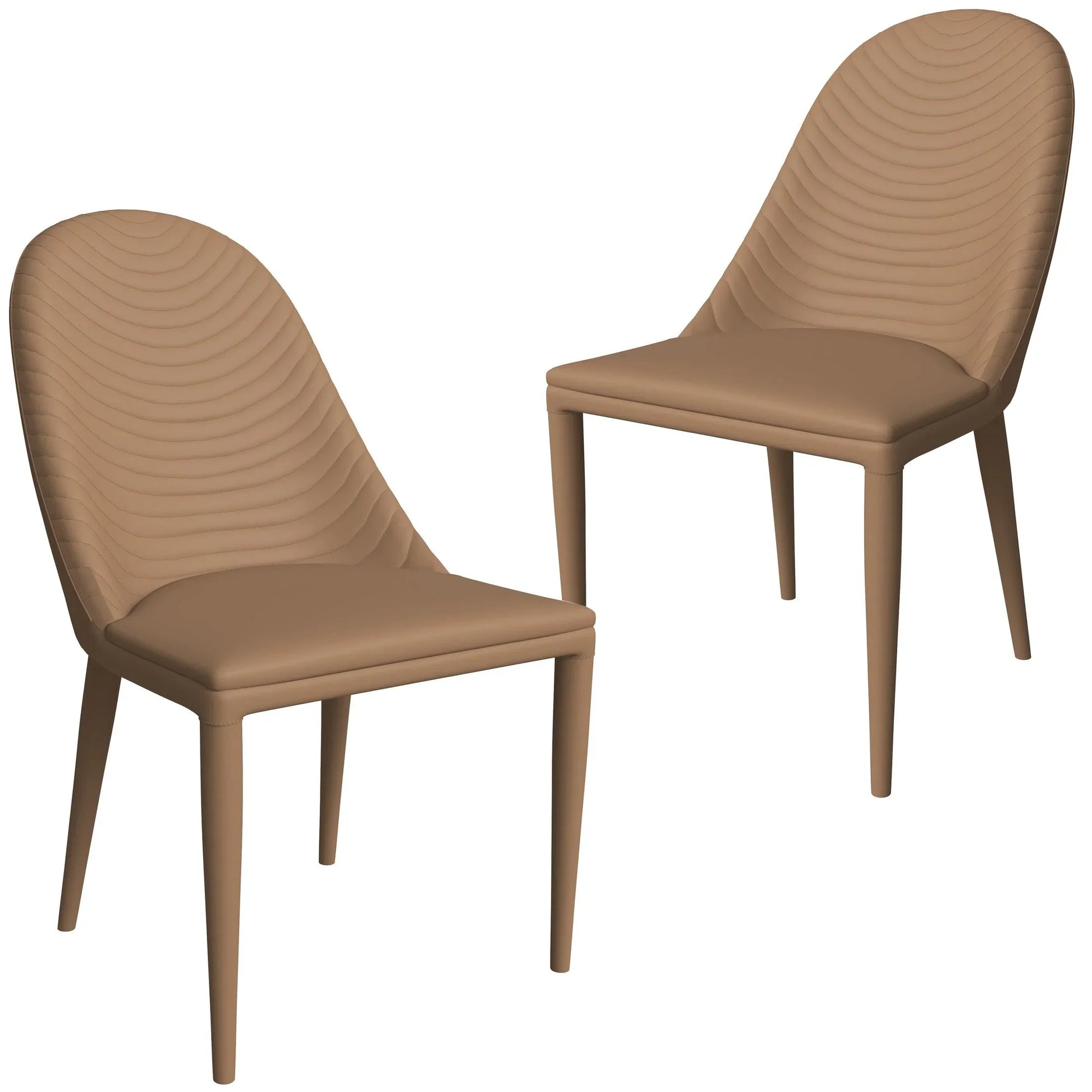 Seville Dining Chair Upholstered in Leather Side Chair with Iron Legs Set of 2 - Elax Furniture