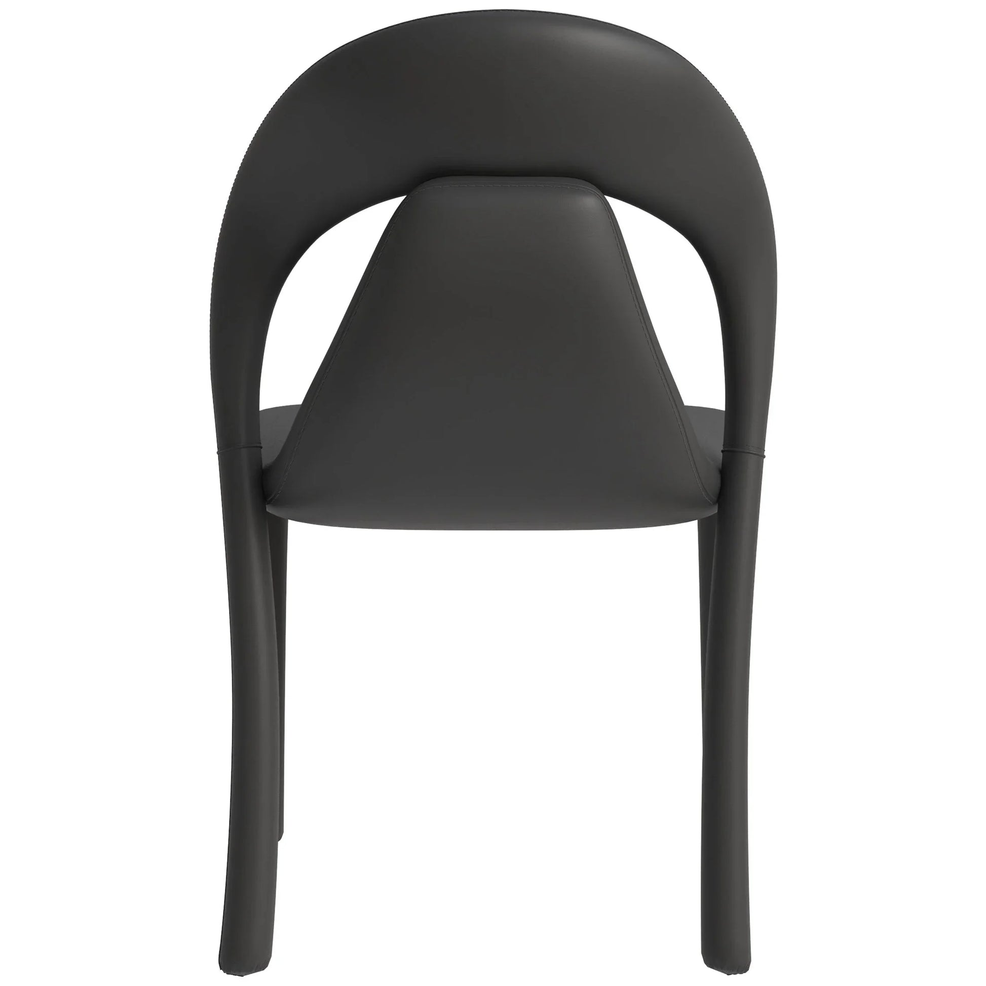 Solace Series Dining Chair Upholstered in Leather with Steel Legs and an Open Back Design - Elax Furniture