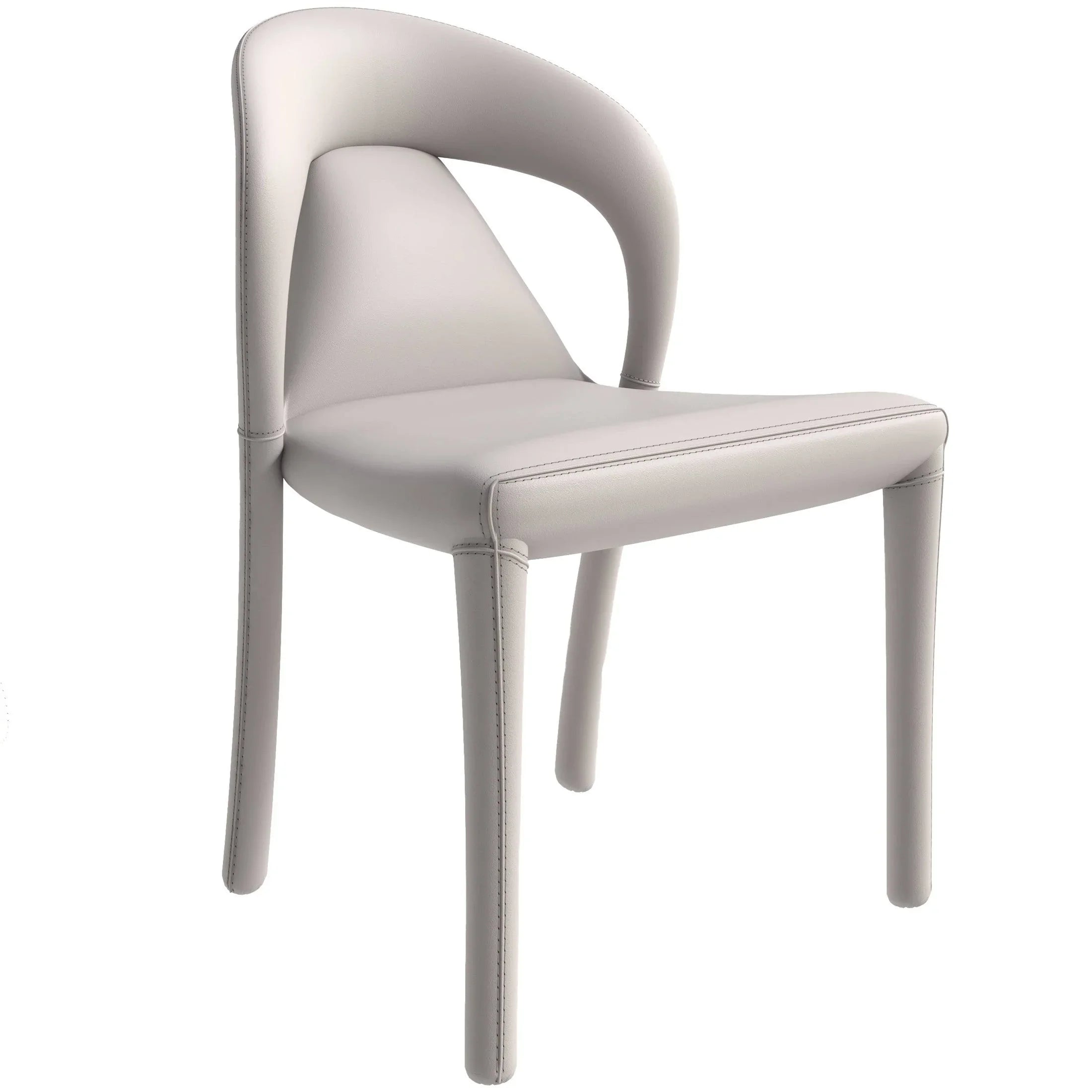 Solace Series Dining Chair Upholstered in Leather with Steel Legs and an Open Back Design - Elax Furniture