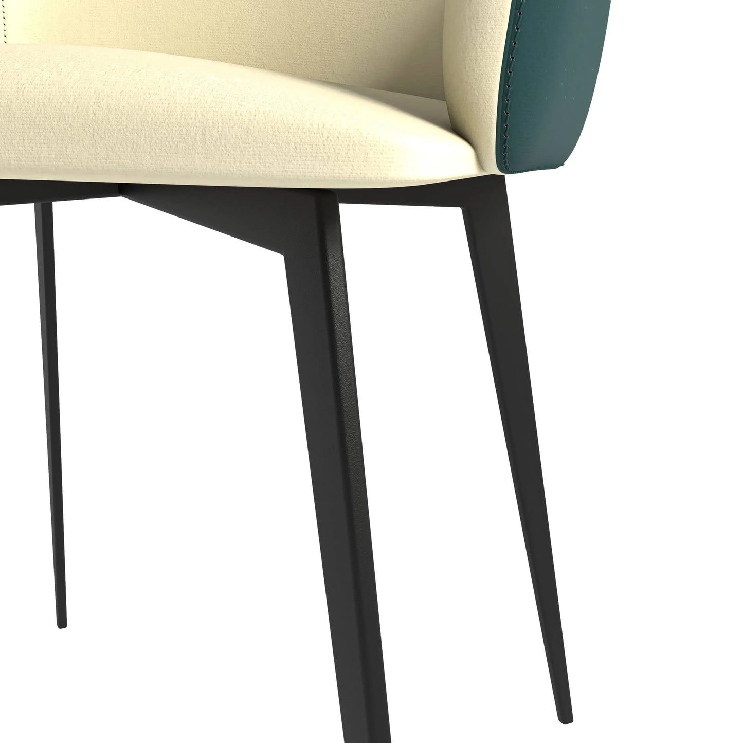 Sonnet Dining Chair with Armrests and Black Powder-Coated Iron Legs Set of 2 - Elax Furniture