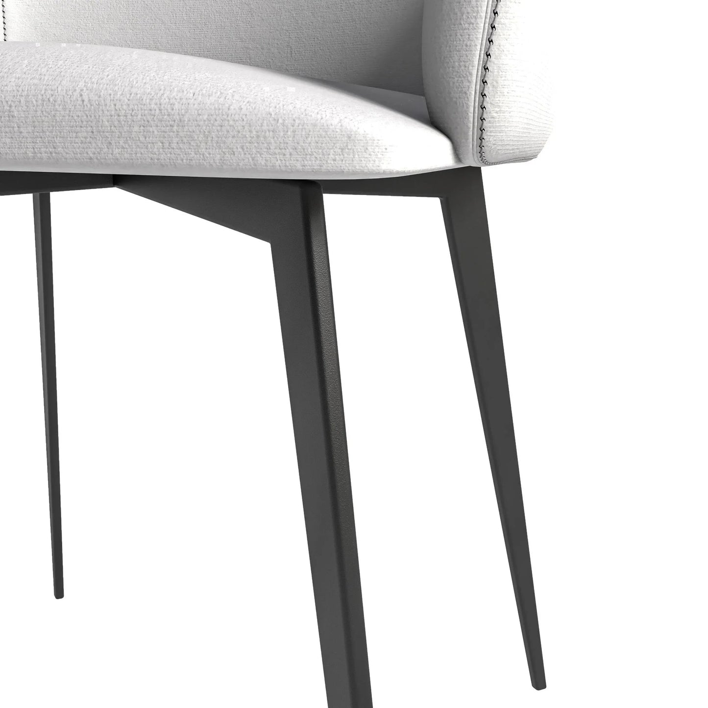 Sonnet Dining Chair with Armrests and Black Powder-Coated Iron Legs Set of 2 - Elax Furniture