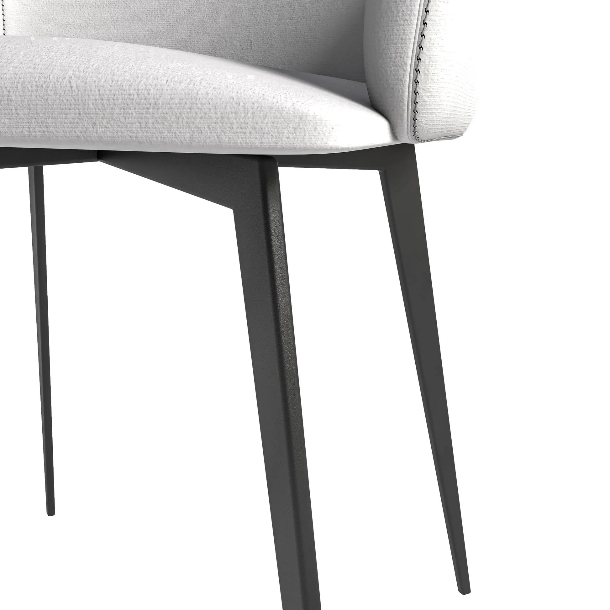 Sonnet Dining Chair with Armrests and Black Powder-Coated Iron Legs Set of 2 - Elax Furniture