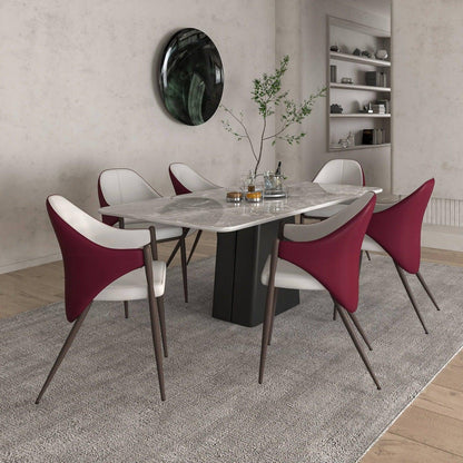 Sante Upholstered PU Leather Dining Chair with Iron Legs - Elax Furniture