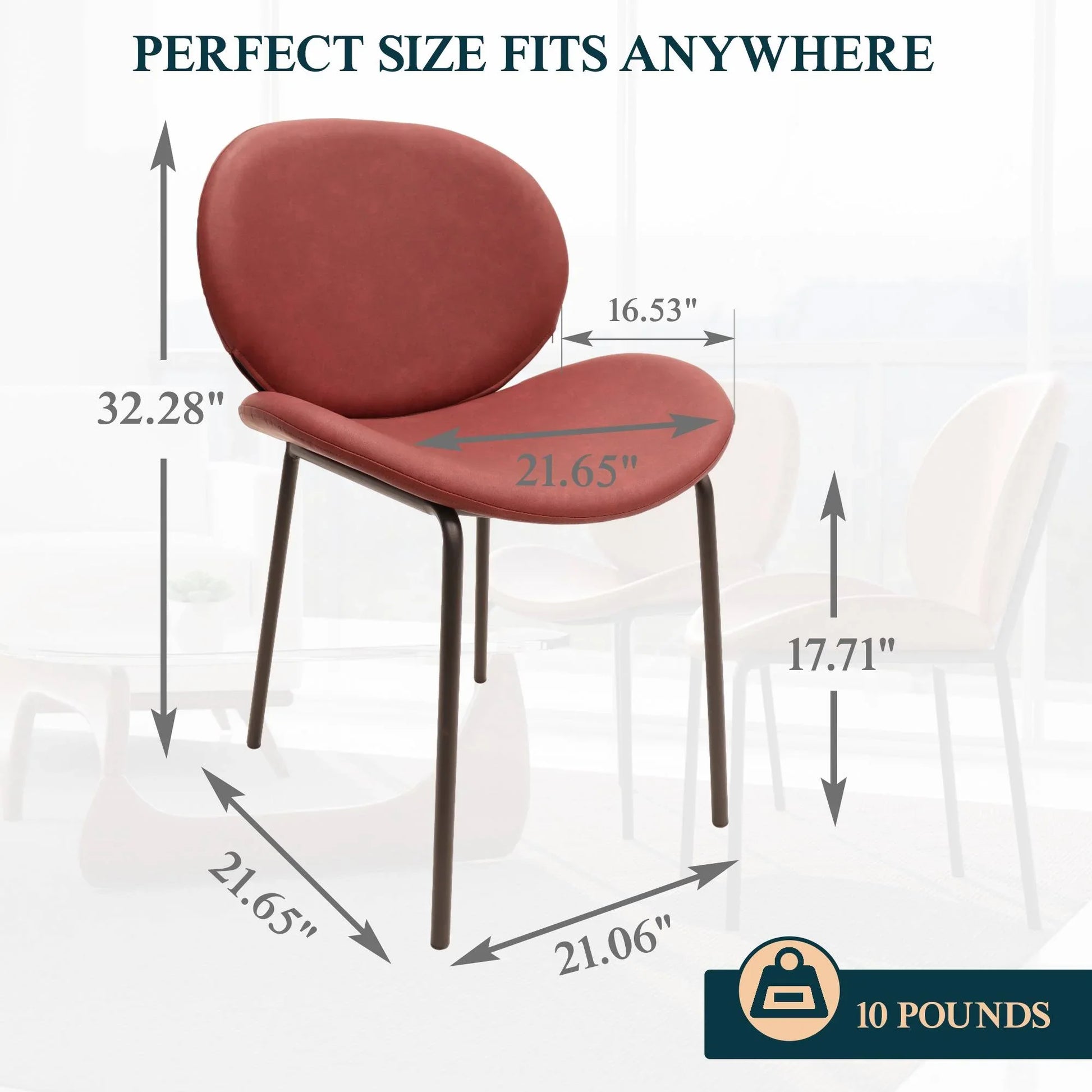 Servos Modern Dining Side Chair with Upholstered Seat and Powder Coated Iron Frame - Elax Furniture