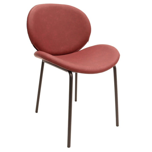 Servos Modern Dining Side Chair with Upholstered Seat and Powder Coated Iron Frame - Elax Furniture