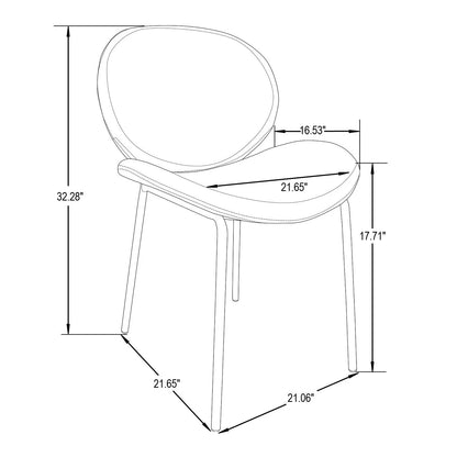 Servos Modern Dining Side Chair with Upholstered Seat and Powder Coated Iron Frame - Elax Furniture
