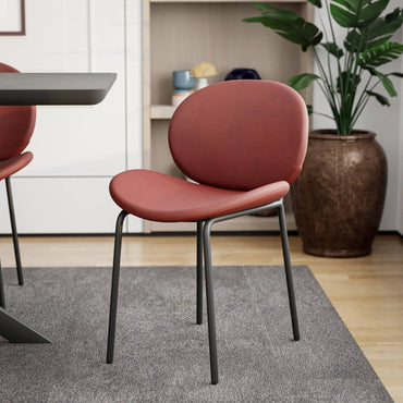 Servos Modern Dining Side Chair with Upholstered Seat and Powder Coated Iron Frame - Elax Furniture