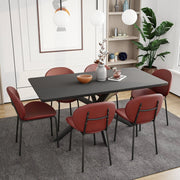 Servos Modern Dining Side Chair with Upholstered Seat and Powder Coated Iron Frame - Elax Furniture