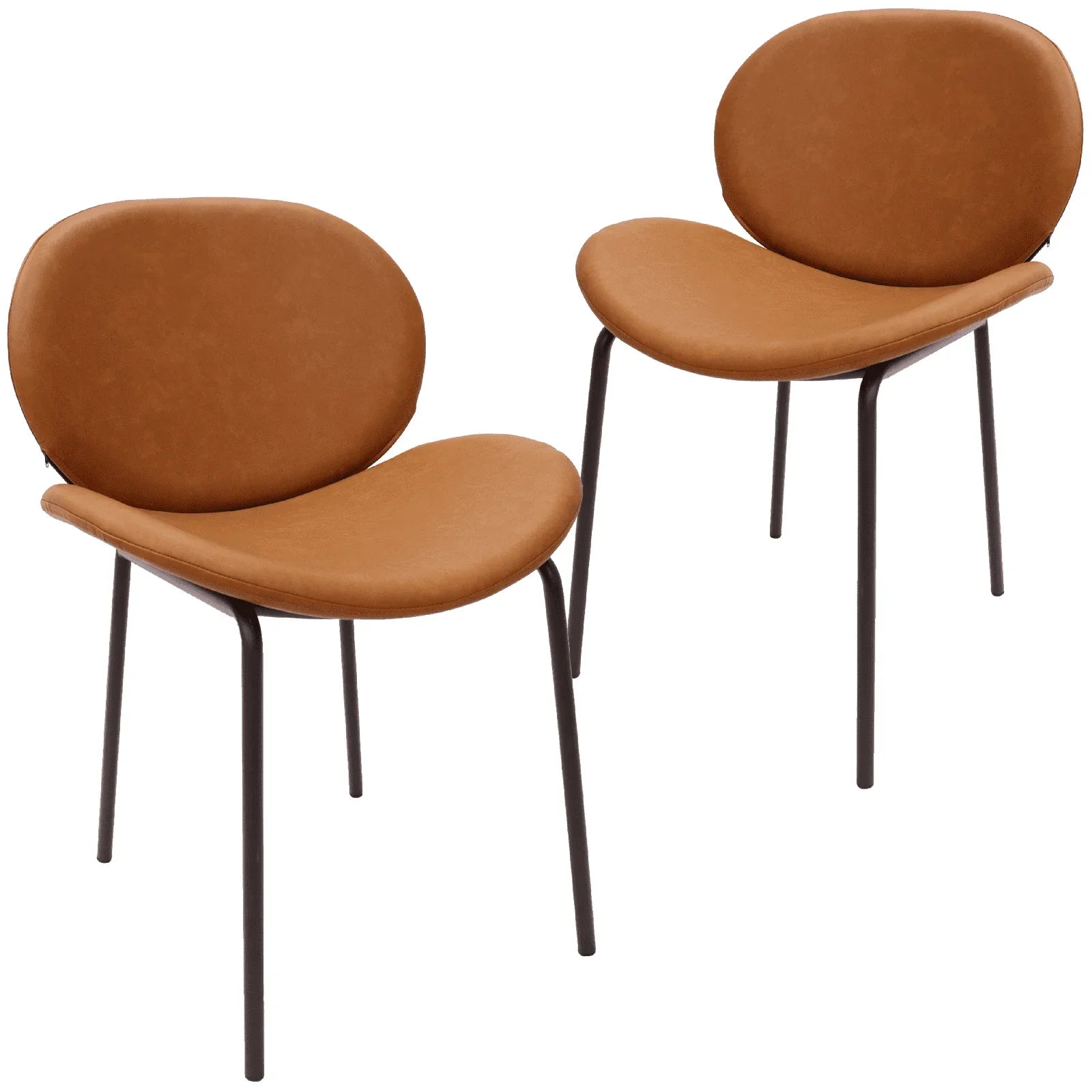 Servos Modern Dining Side Chair with Upholstered Seat and Powder Coated Iron Frame Set of 2 - Elax Furniture