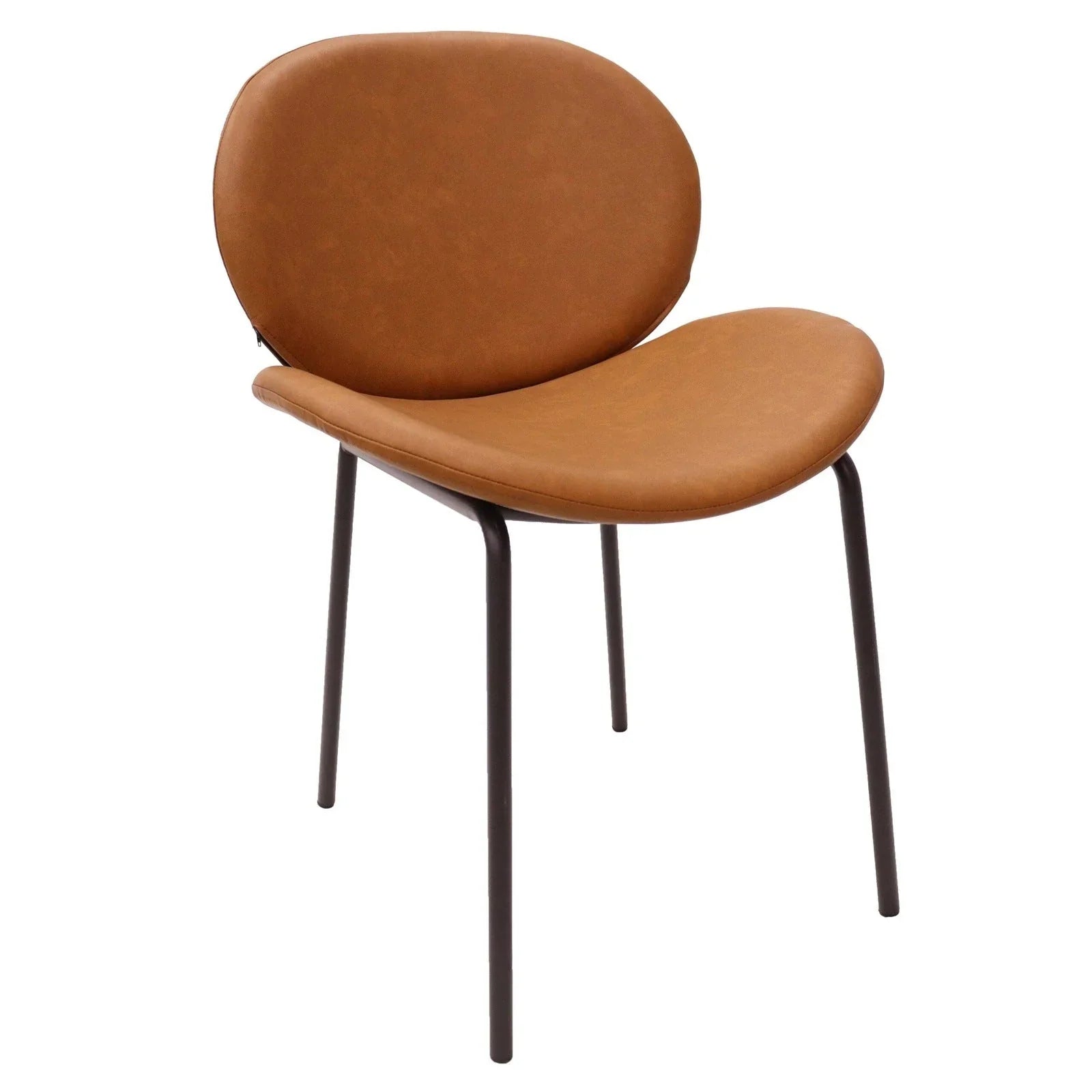 Servos Modern Dining Side Chair with Upholstered Seat and Powder Coated Iron Frame - Elax Furniture