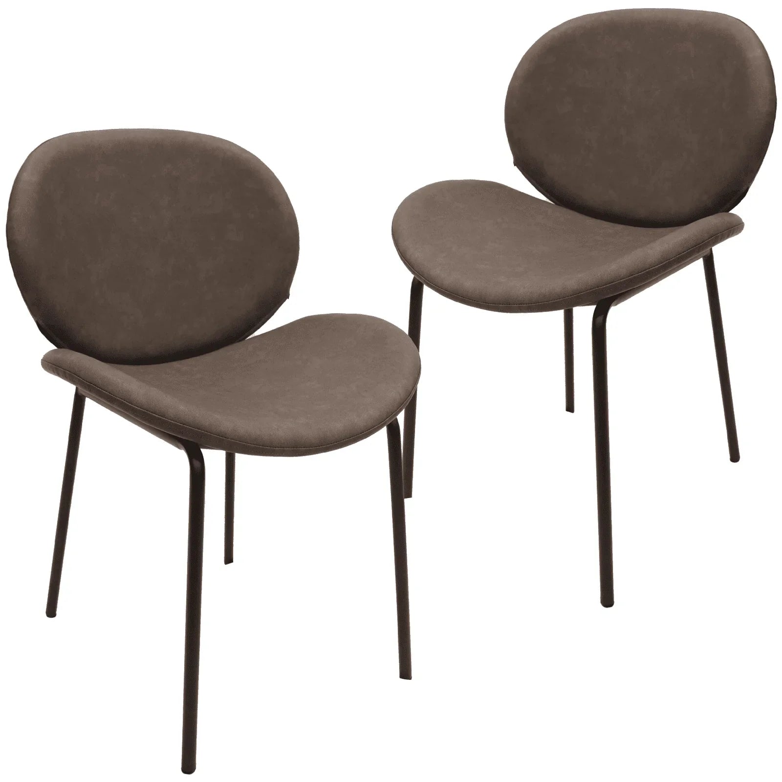 Servos Modern Dining Side Chair with Upholstered Seat and Powder Coated Iron Frame Set of 2 - Elax Furniture
