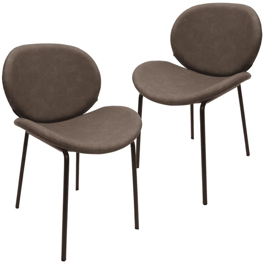 Servos Modern Dining Side Chair with Upholstered Seat and Powder Coated Iron Frame Set of 2 - Elax Furniture