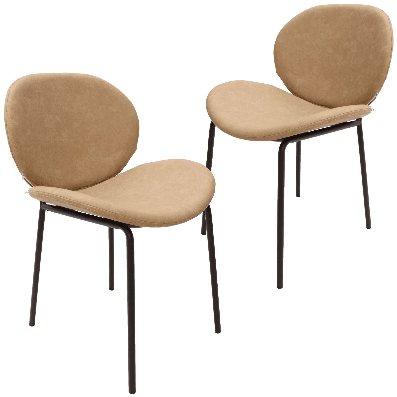 Servos Modern Dining Side Chair with Upholstered Seat and Powder Coated Iron Frame Set of 2 - Elax Furniture