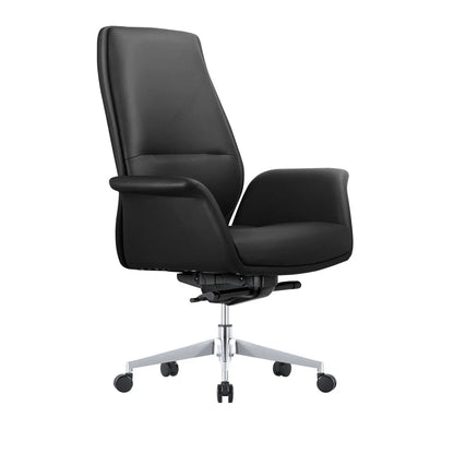 Summit Adjustable Height Leather Conference Office Chair with Swivel and Tilt - Elax Furniture