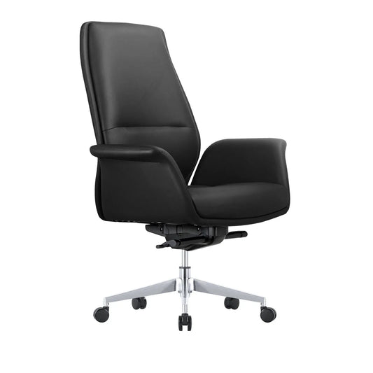 Summit Adjustable Height Leather Conference Office Chair with Swivel and Tilt - Elax Furniture
