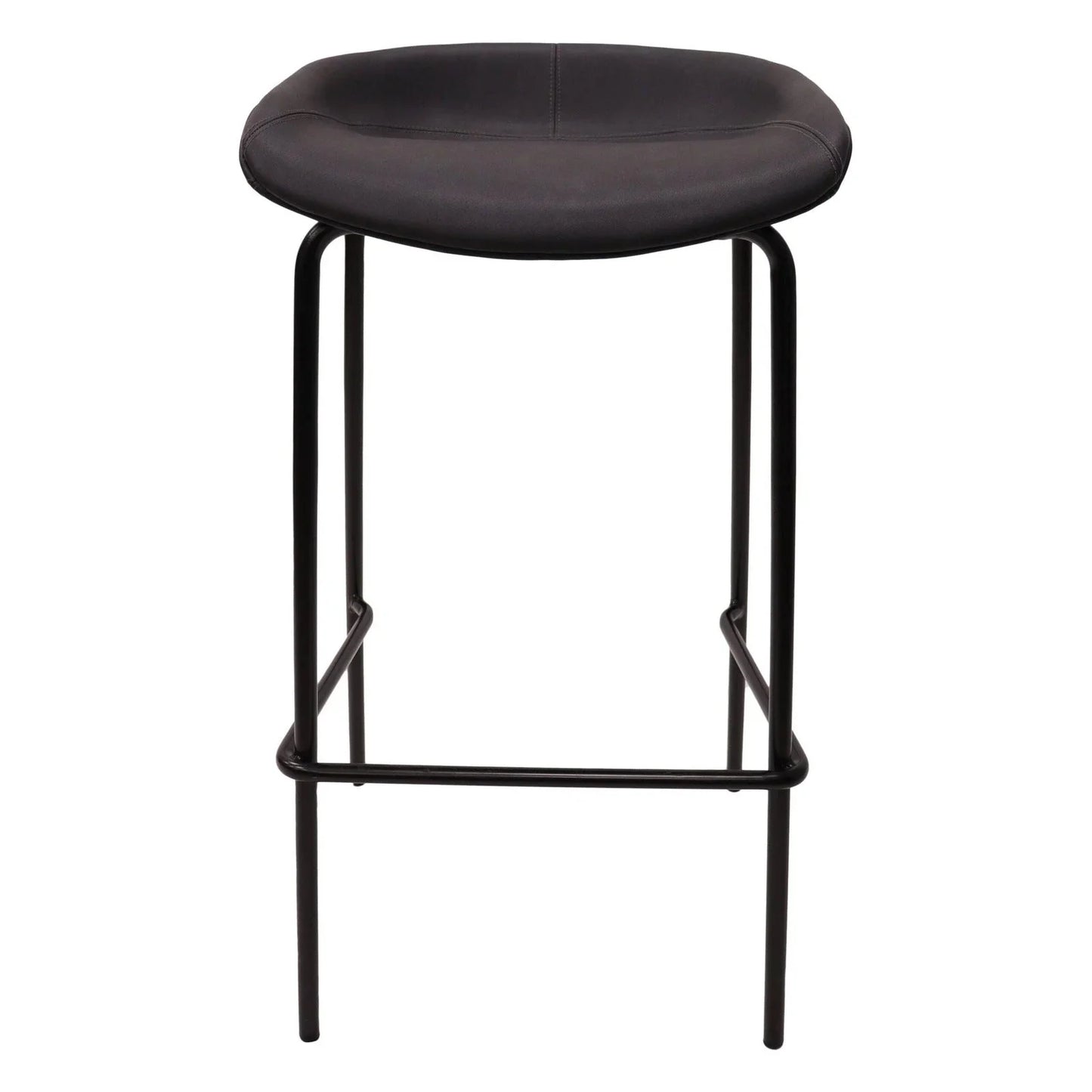 Servos Modern Barstool with Upholstered Faux Leather Seat and Powder Coated Iron Frame - Elax Furniture