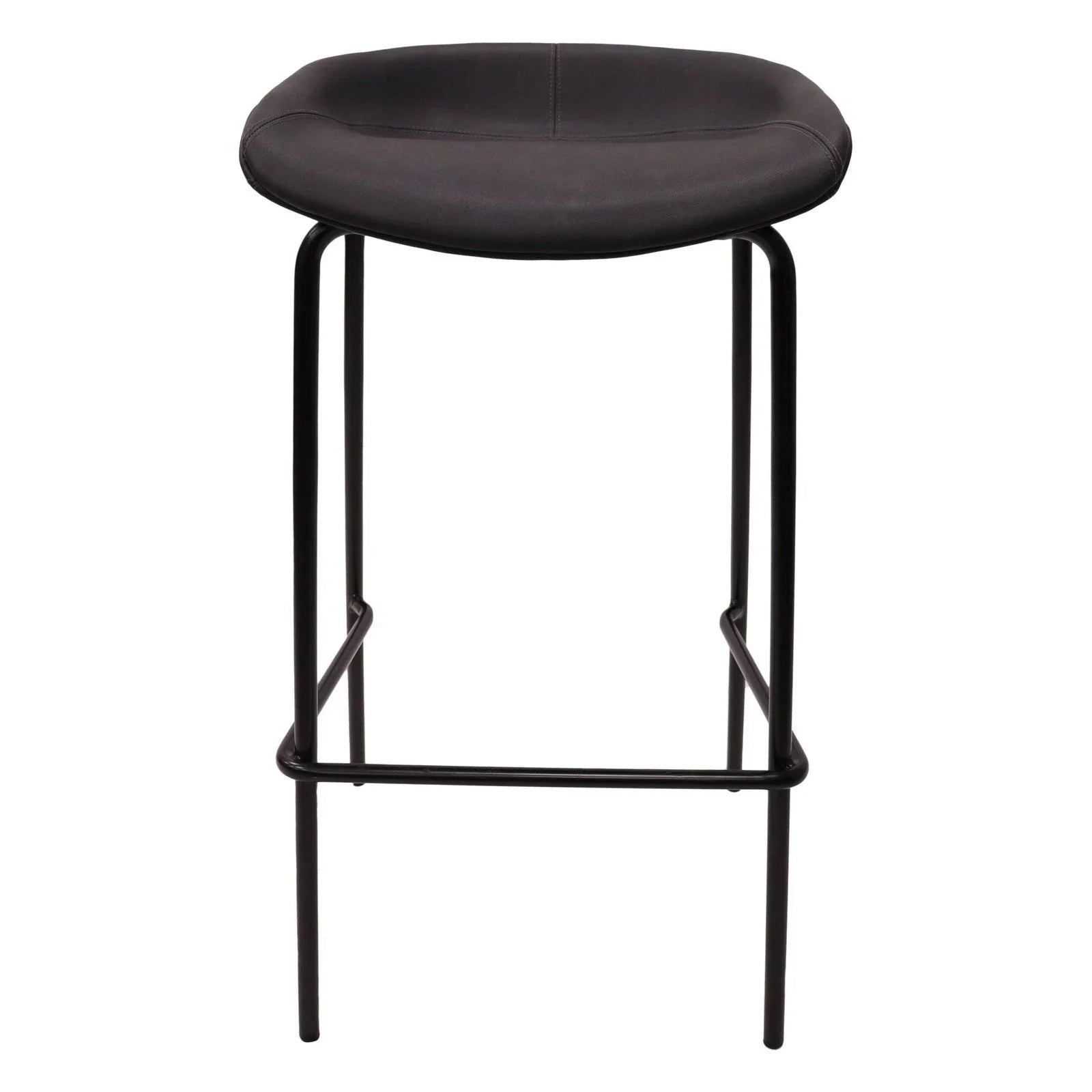 Servos Modern Barstool with Upholstered Faux Leather Seat and Powder Coated Iron Frame - Elax Furniture