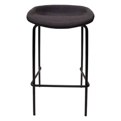 Servos Modern Barstool with Upholstered Faux Leather Seat and Powder Coated Iron Frame - Elax Furniture
