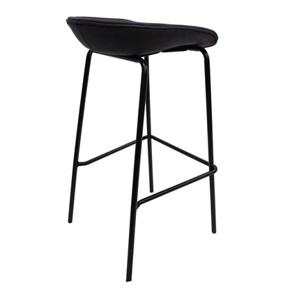 Servos Modern Barstool with Upholstered Faux Leather Seat and Powder Coated Iron Frame - Elax Furniture