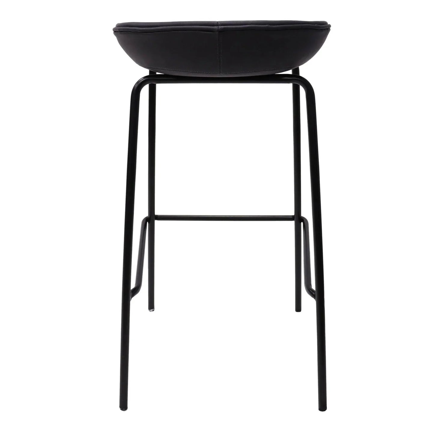 Servos Modern Barstool with Upholstered Faux Leather Seat and Powder Coated Iron Frame - Elax Furniture