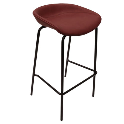 Servos Modern Barstool with Upholstered Faux Leather Seat and Powder Coated Iron Frame - Elax Furniture