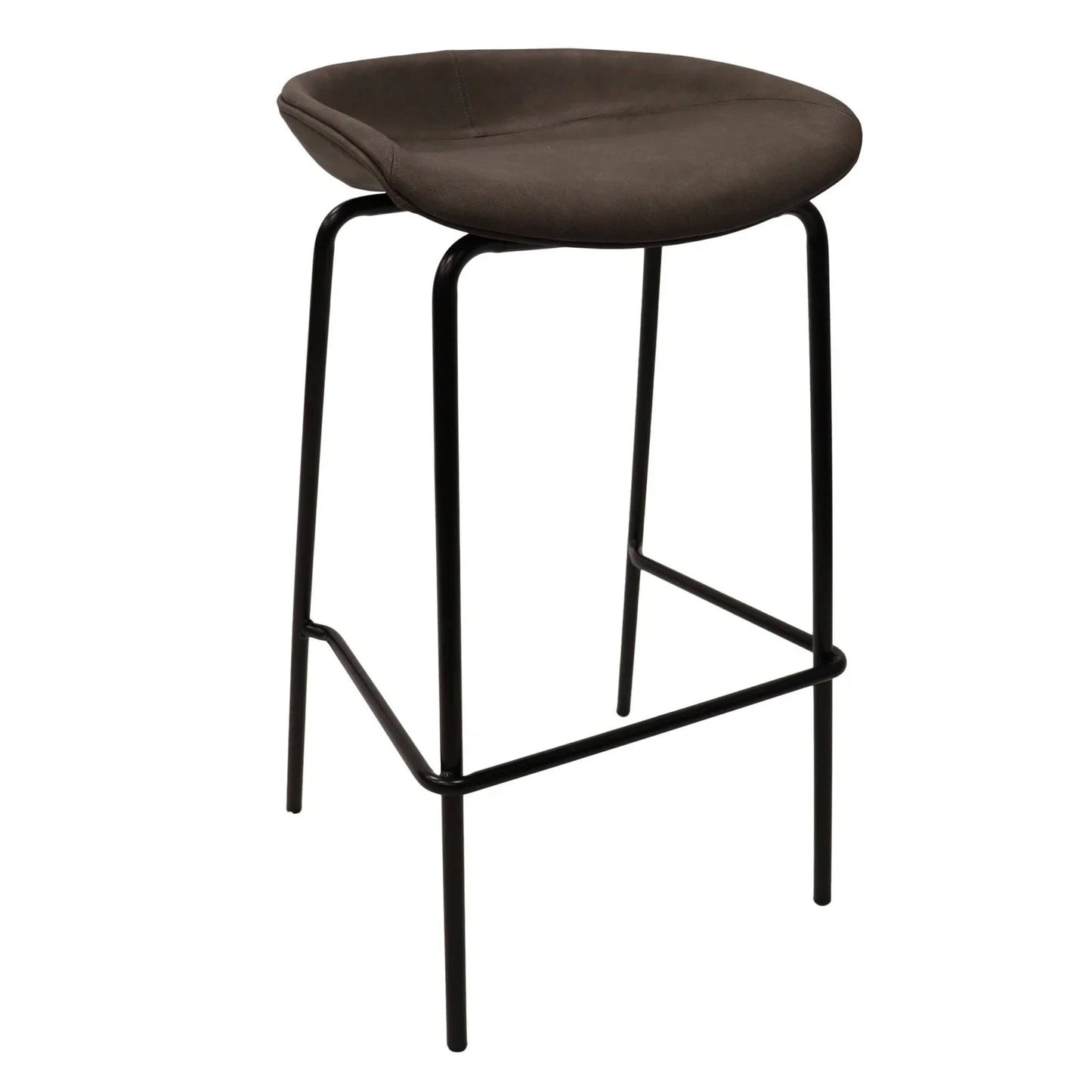 Servos Modern Barstool with Upholstered Faux Leather Seat and Powder Coated Iron Frame - Elax Furniture
