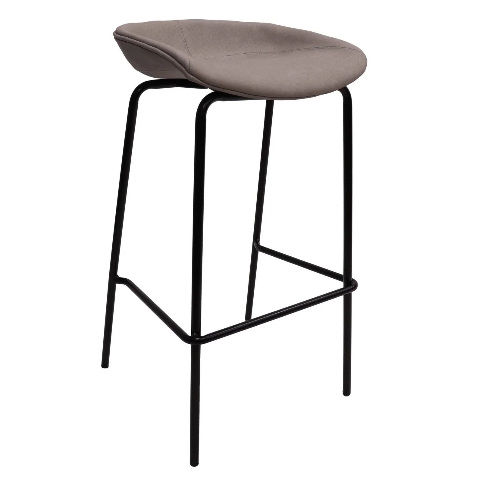 Servos Modern Barstool with Upholstered Faux Leather Seat and Powder Coated Iron Frame - Elax Furniture