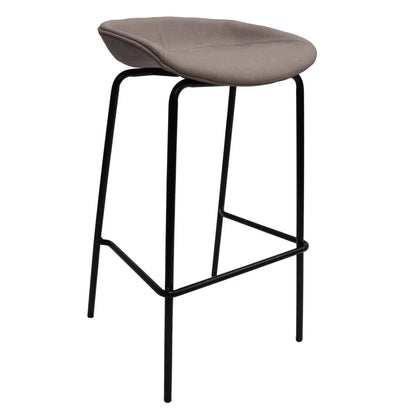 Servos Modern Barstool with Upholstered Faux Leather Seat and Powder Coated Iron Frame - Elax Furniture