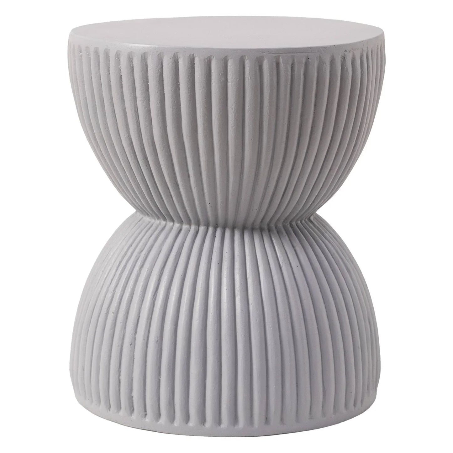 Spire 15" Wide Round Side Fiberstone Table With Hourglass Design - Elax Furniture