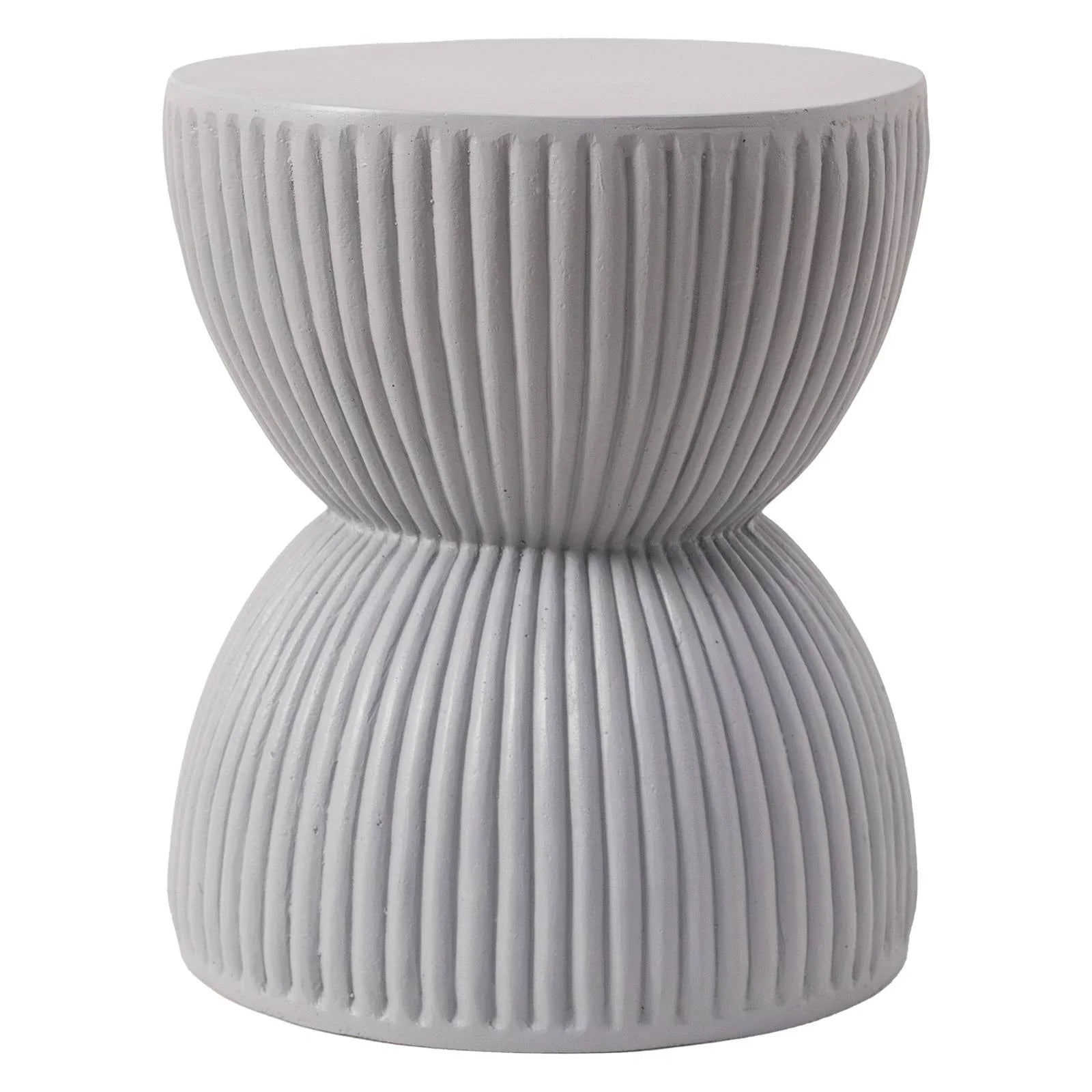 Spire 15" Wide Round Side Fiberstone Table With Hourglass Design - Elax Furniture