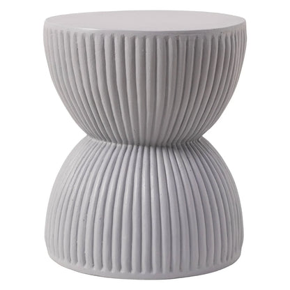 Spire 15" Wide Round Side Fiberstone Table With Hourglass Design - Elax Furniture